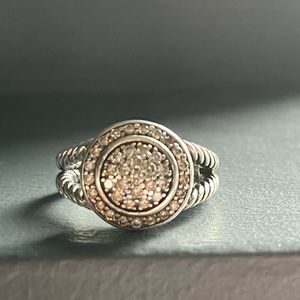 David Yurman Albion round pavé diamond ring size 6